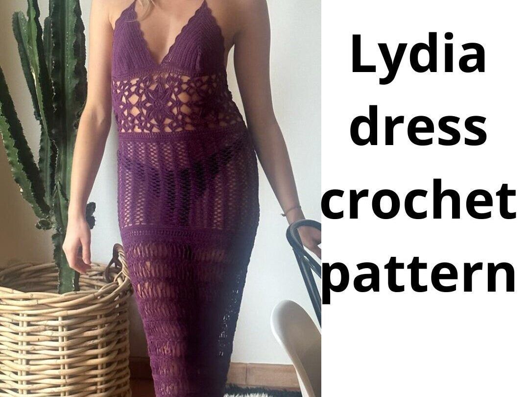 Lydia dress crochet pattern, crochet dress
