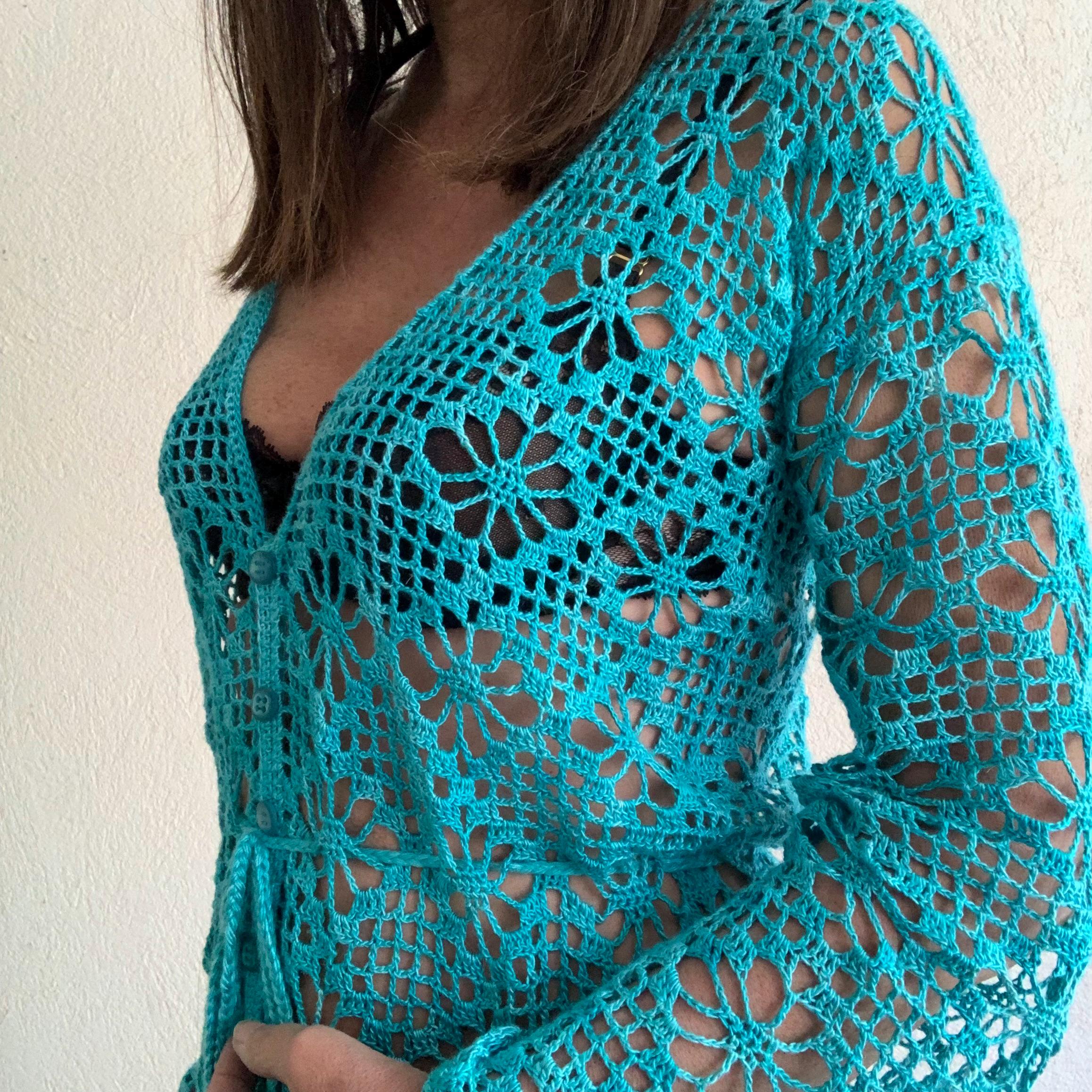 CLEA BEACH PANTSUIT, crochet beach pantsuit, handmade pantsuit , handmade crochet pantsuit, crochet beach coverup, handmade coverup size S/M