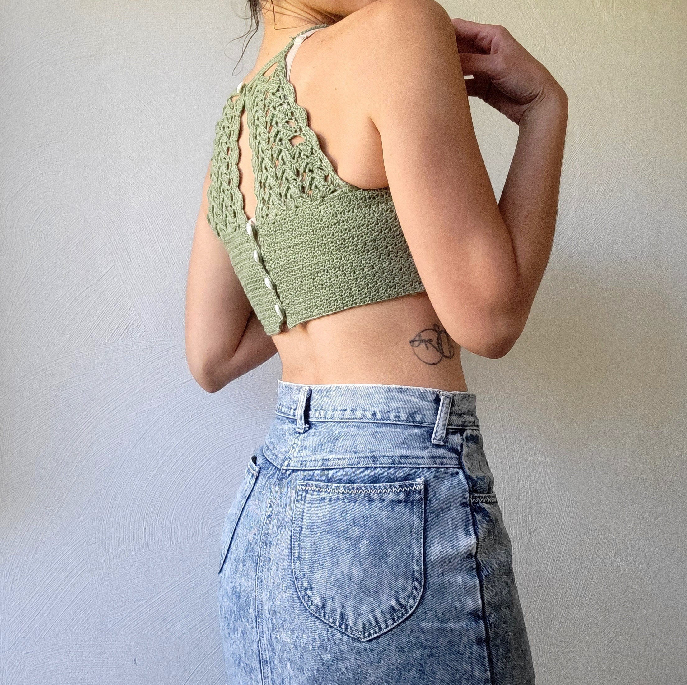 Crochet crop top pattern.  Astrid crop top pattern