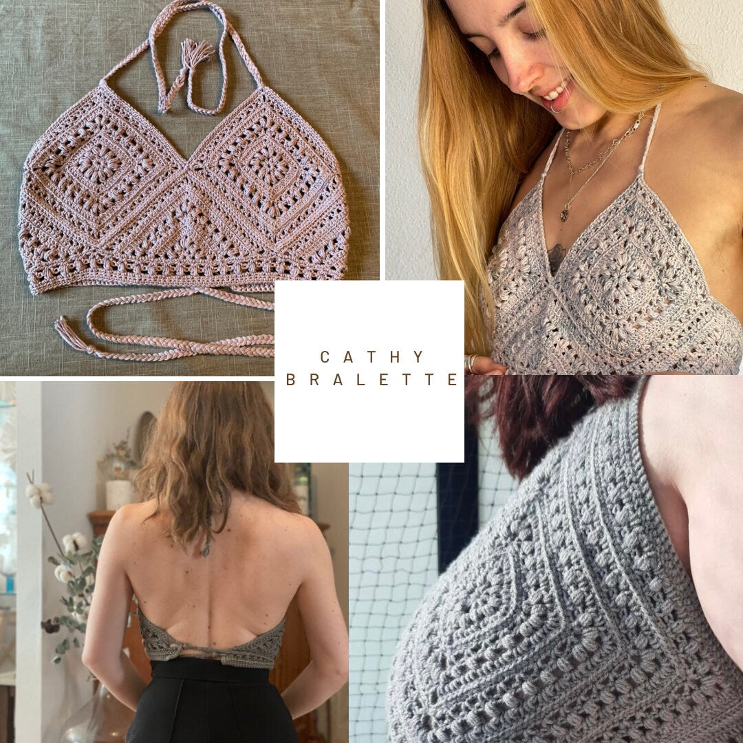 Cathy Bralette Crochet Pattern DIY Bralette Retro Bralette Pattern Vintage Style Cathy Bralette Crochet Top Instructions Handmade Bralette