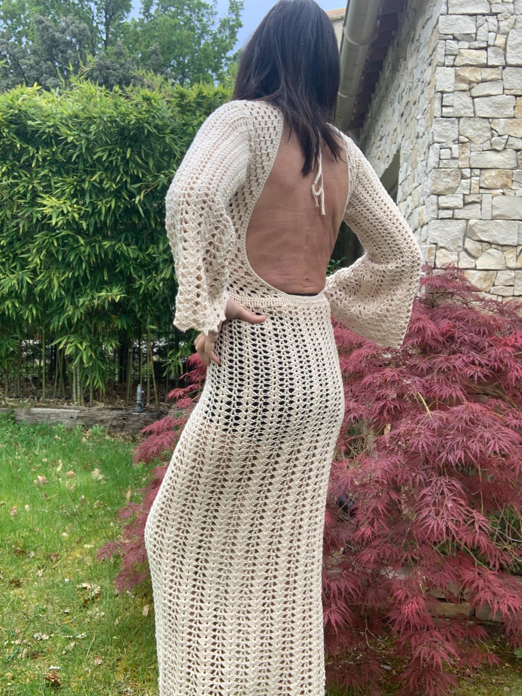 MAYA DRESS, crochet dress, handmade dress, handmade crochet dress size S