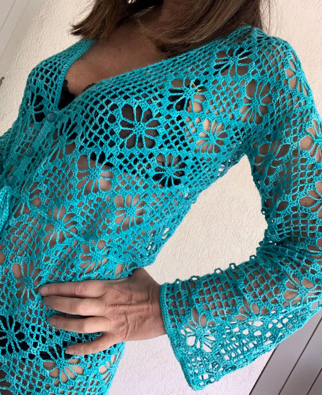 CLEA BEACH PANTSUIT, crochet beach pantsuit, handmade pantsuit , handmade crochet pantsuit, crochet beach coverup, handmade coverup size S/M