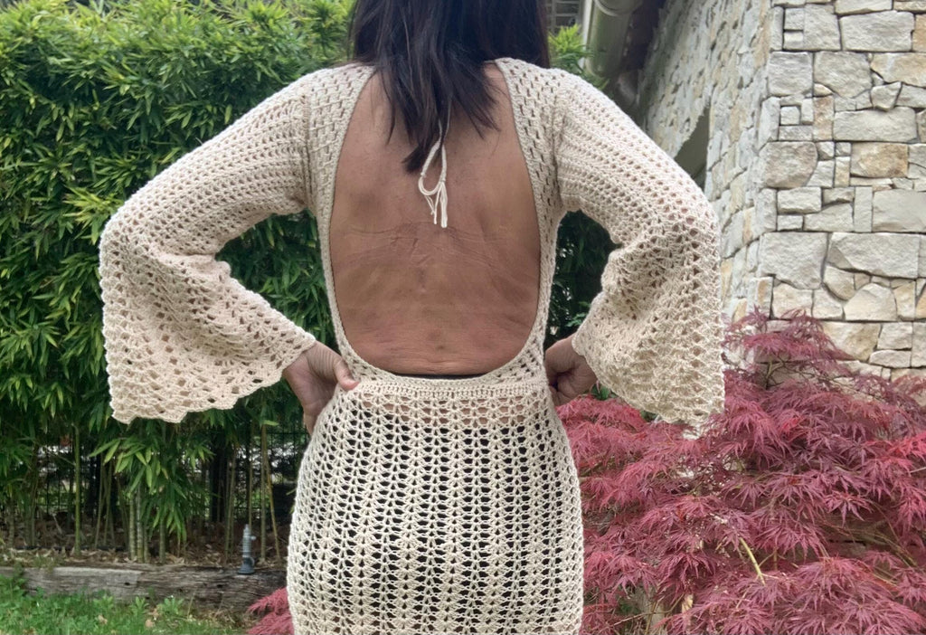 MAYA DRESS, crochet dress, handmade dress, handmade crochet dress size S