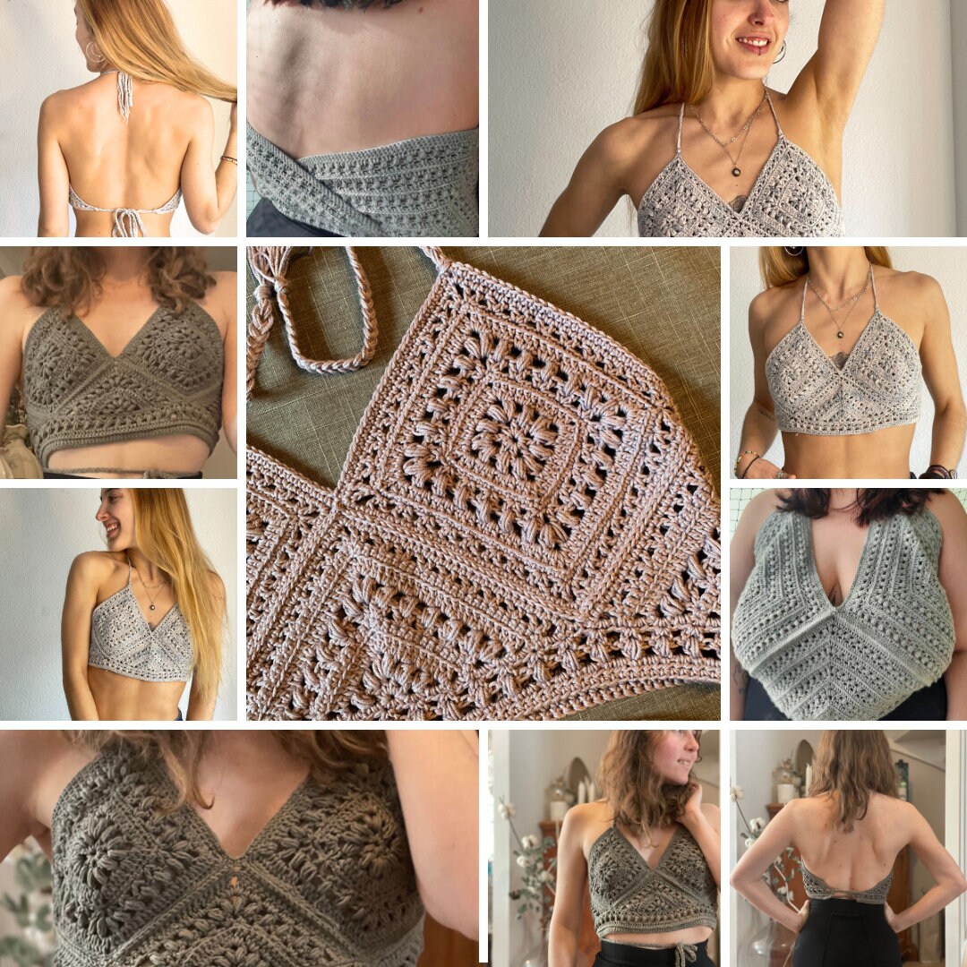 Cathy Bralette Crochet Pattern DIY Bralette Retro Bralette Pattern Vintage Style Cathy Bralette Crochet Top Instructions Handmade Bralette