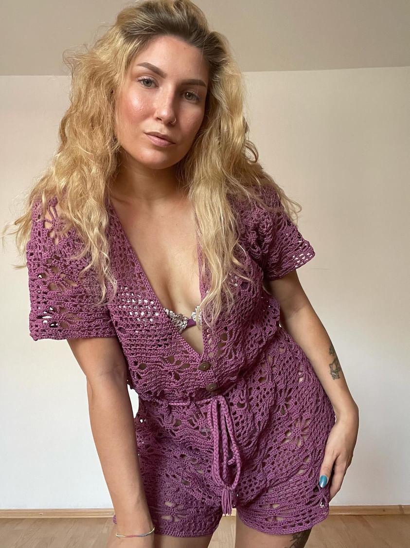 Crochet beach coverup pattern. Clea beach pantsuit. Crochet beach dress pattern