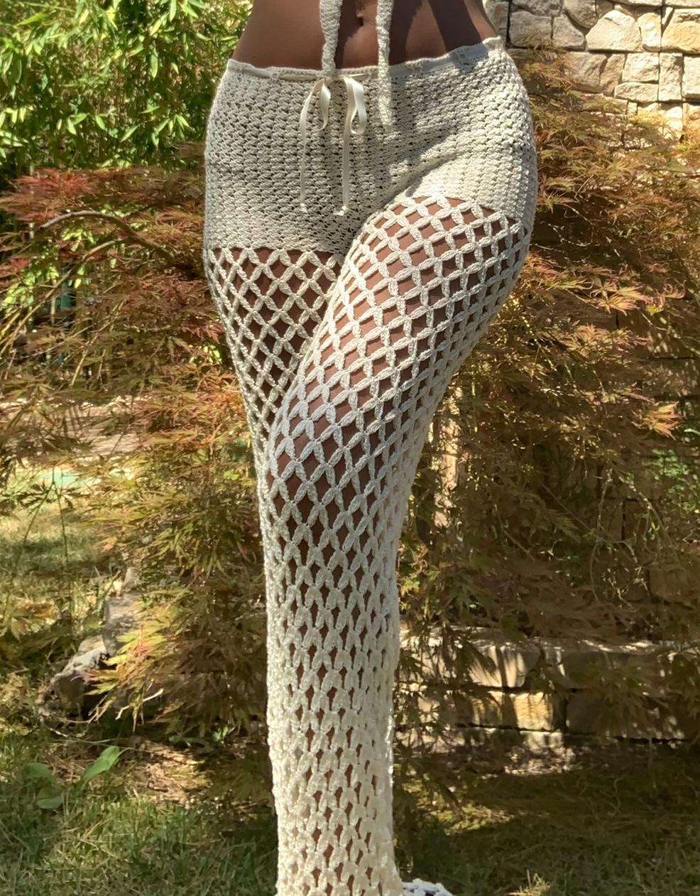 STAR SET, crochet pants and crop top, handmade set, size S