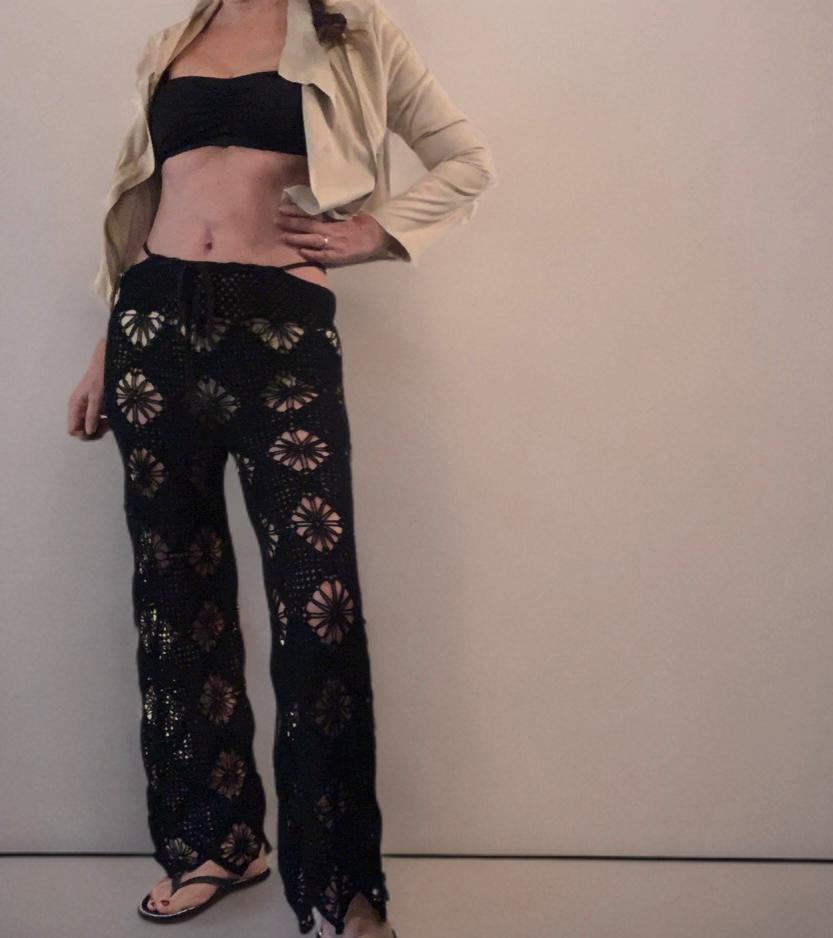 ZOE PANTS, crochet pants, handmade pants, size S/M
