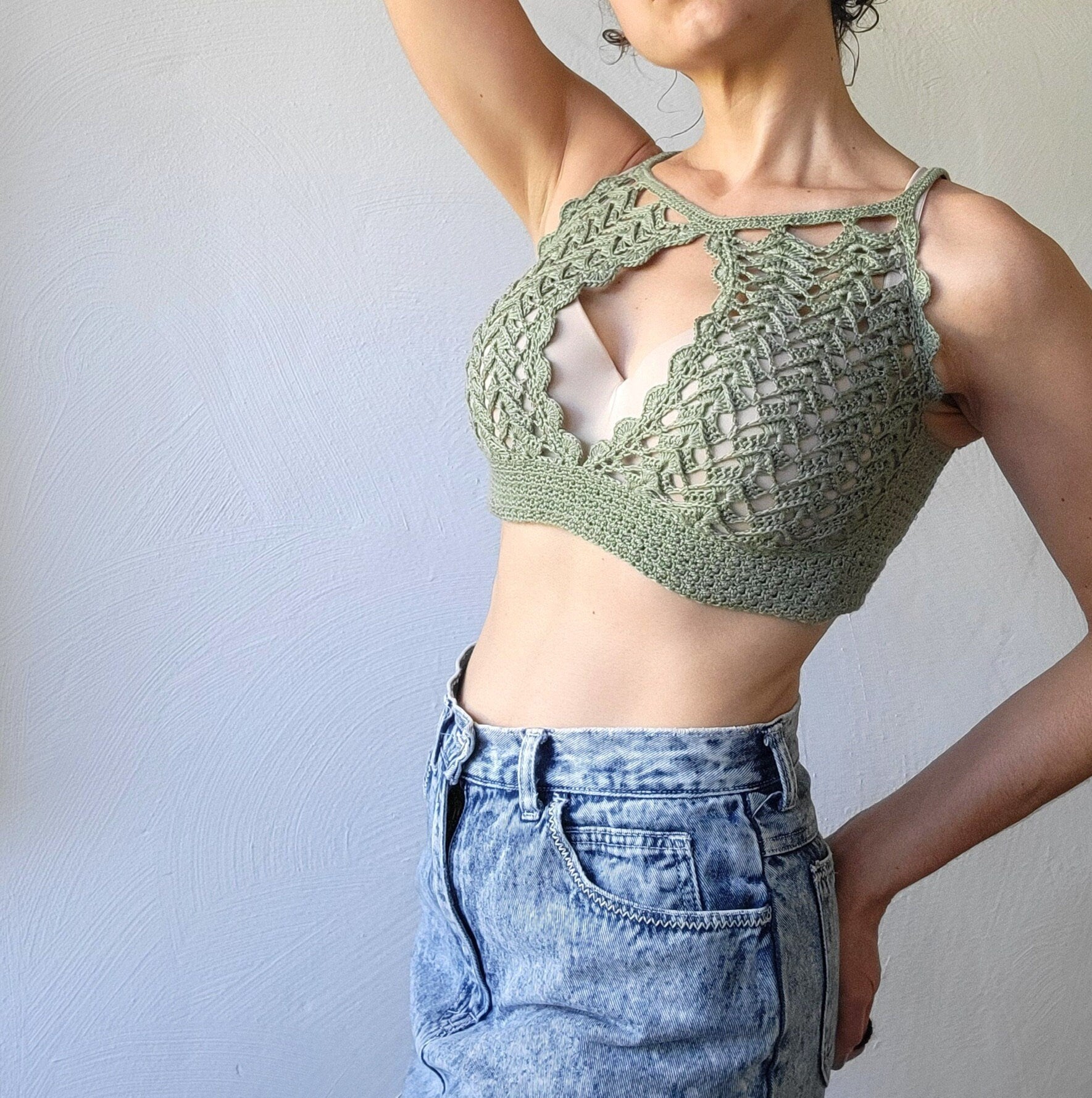 Crochet crop top pattern.  Astrid crop top pattern