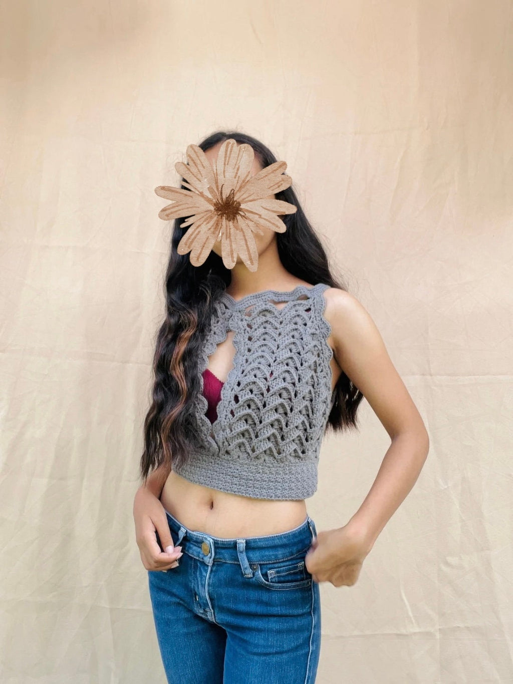 Crochet crop top pattern.  Astrid crop top pattern