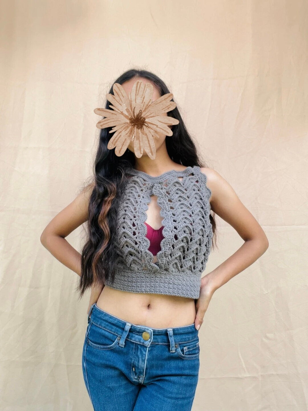 Crochet crop top pattern.  Astrid crop top pattern