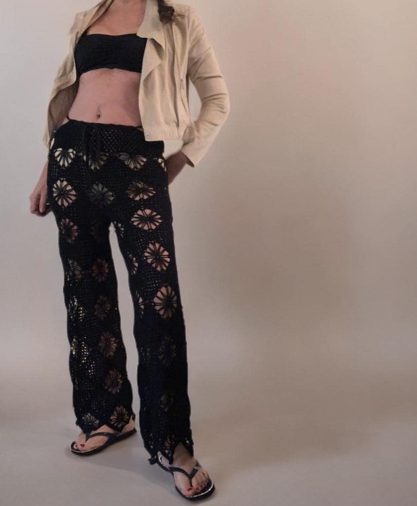 ZOE PANTS, crochet pants, handmade pants, size S/M