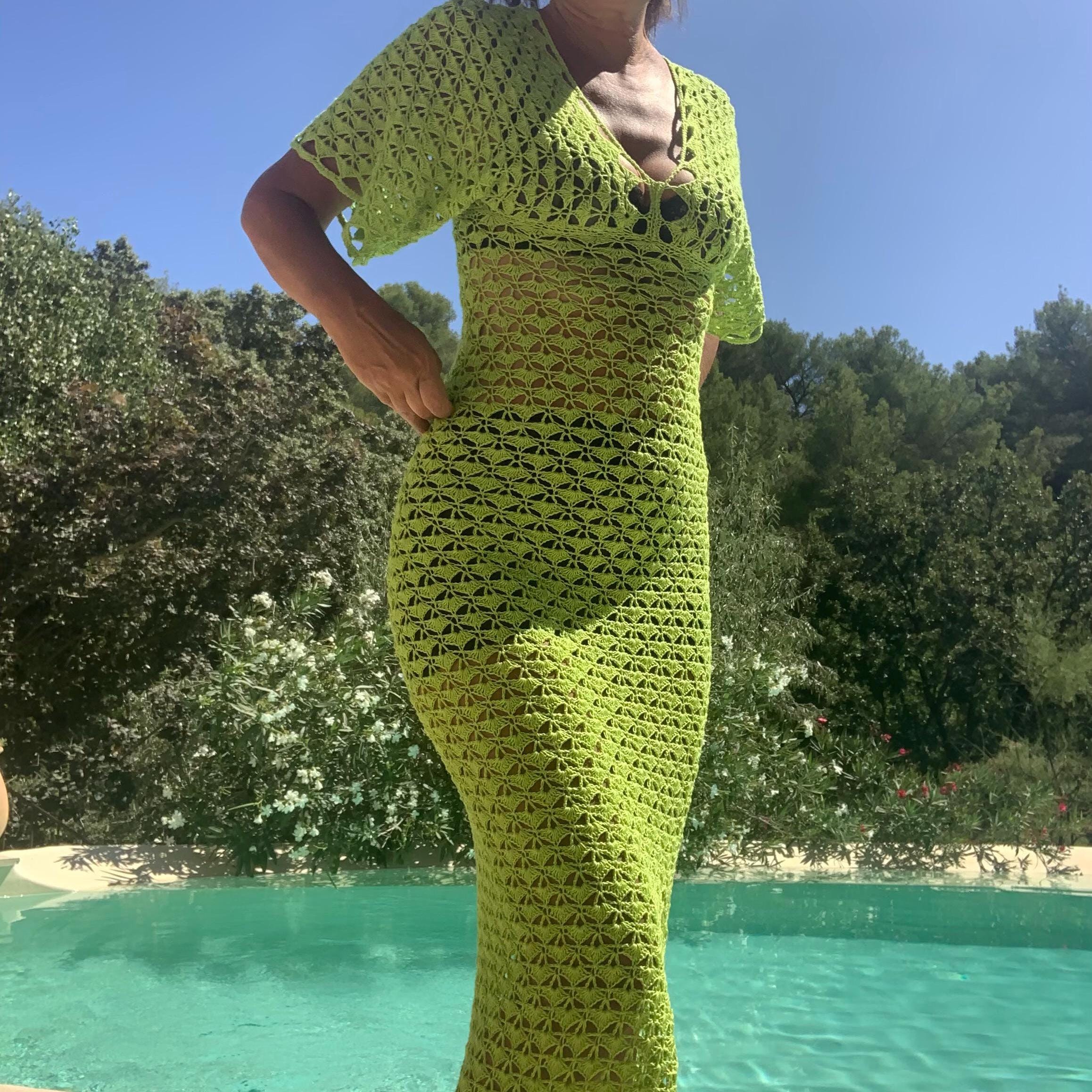 IDYLLE DRESS, crochet dress, handmade crochet dress size S