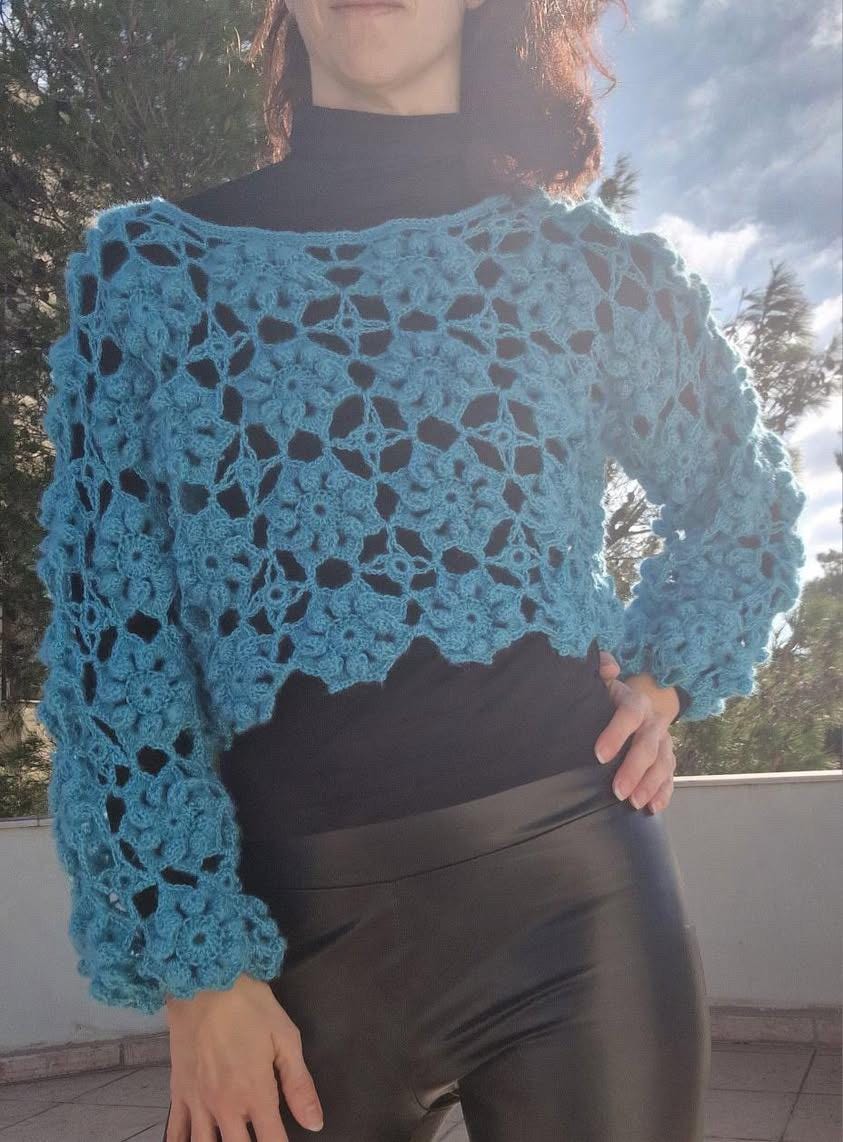 CHLORIS SWEATER PATTERN, crochet sweater, crochet pattern, crochet sweater pattern